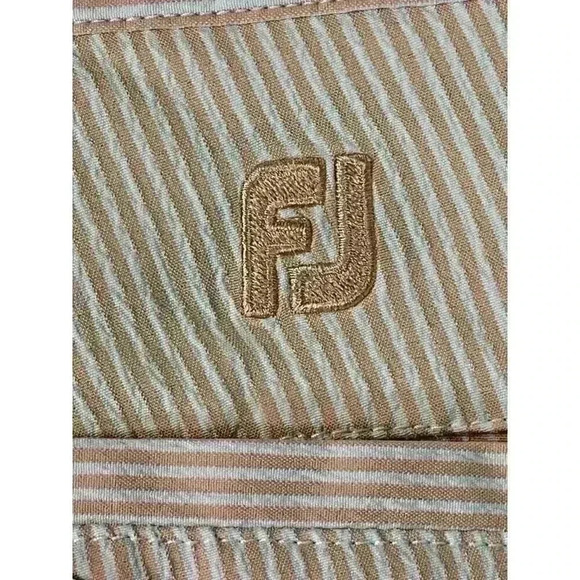 FOOTJOY Men’s Seersucker Stretch Golf Shorts - Peach & White - Size 34 - Picture 6 of 6